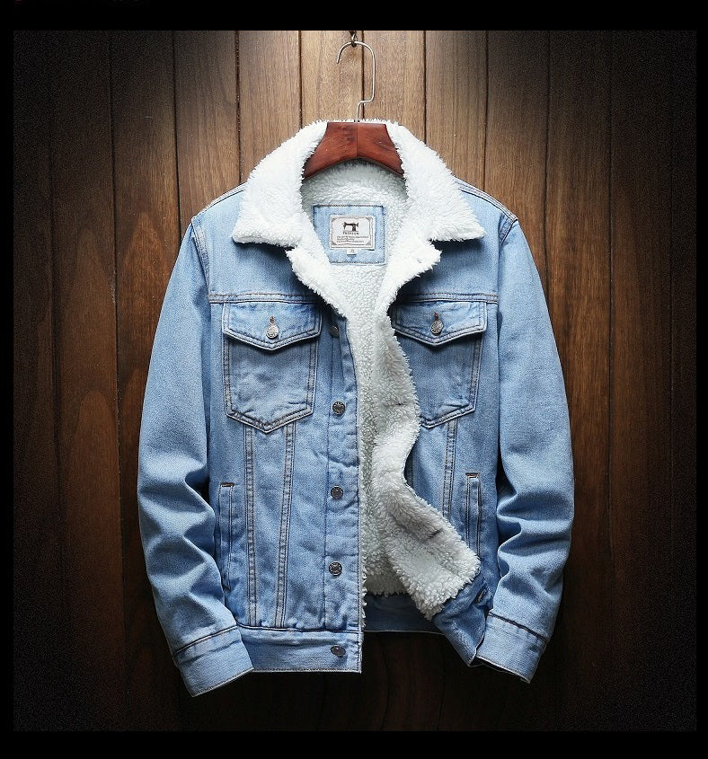 Fleecefodrad retro jeansjacka - Samuel