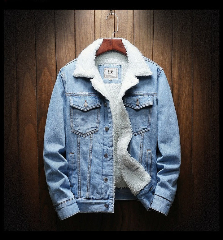 Fleecefodrad retro jeansjacka - Samuel