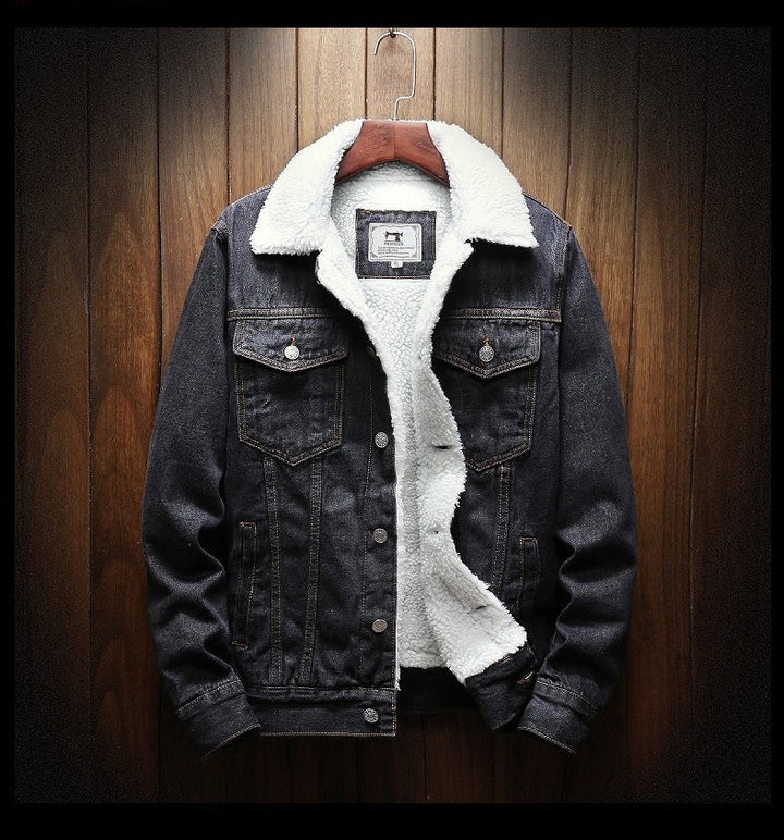 Fleecefodrad retro jeansjacka - Samuel