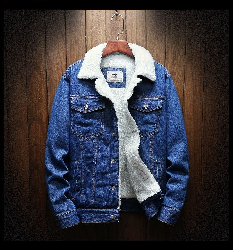 Fleecefodrad retro jeansjacka - Samuel