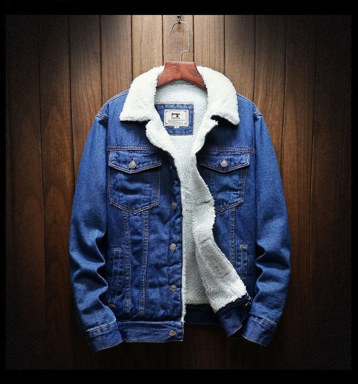 Fleecefodrad retro jeansjacka - Samuel