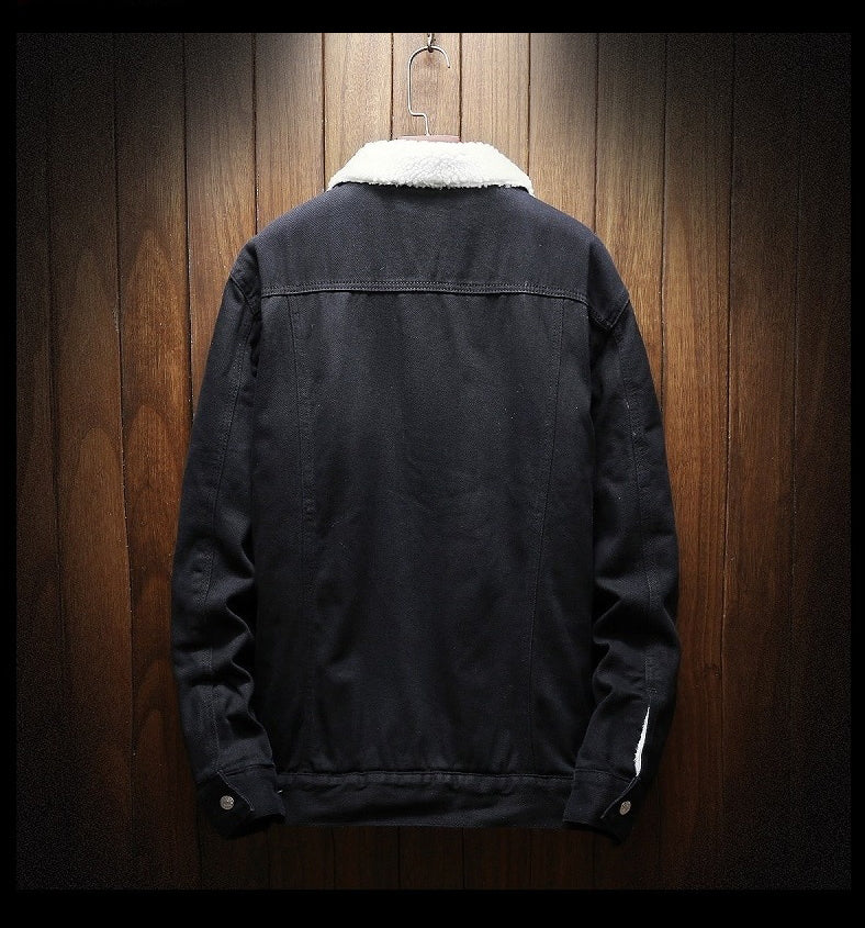 Fleecefodrad retro jeansjacka - Samuel