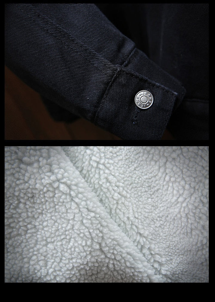 Fleecefodrad retro jeansjacka - Samuel