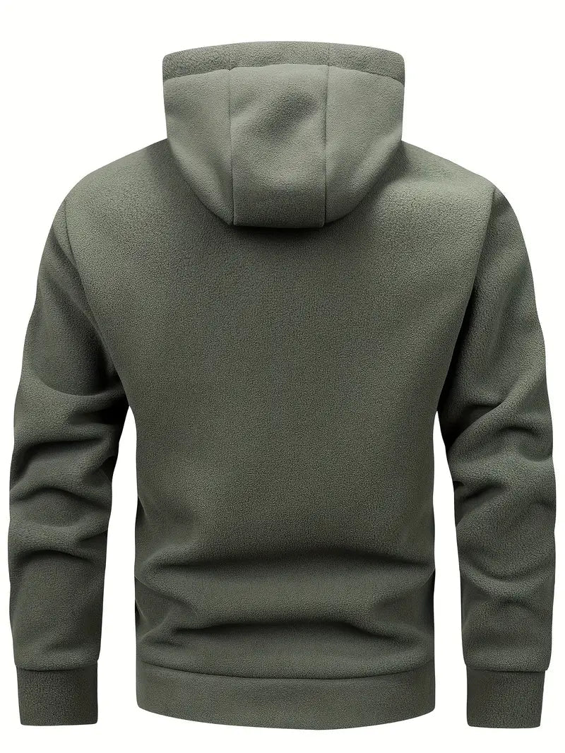 Fleecejacka - Varm - Huva - Fleece med dragkedja - Herrkläder