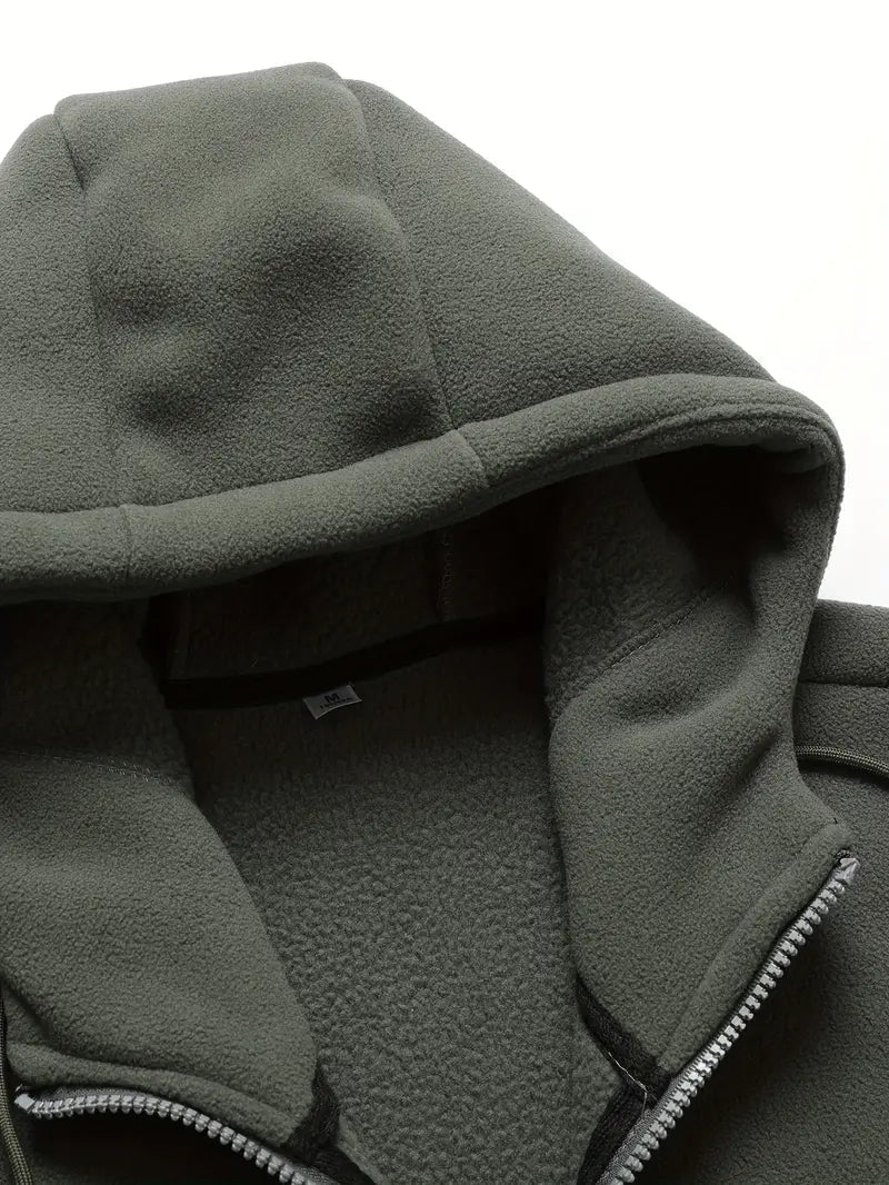 Fleecejacka - Varm - Huva - Fleece med dragkedja - Herrkläder