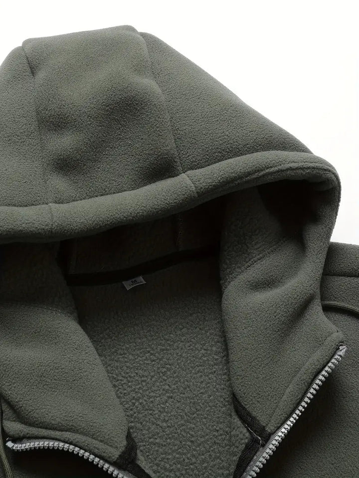 Fleecejacka - Varm - Huva - Fleece med dragkedja - Herrkläder