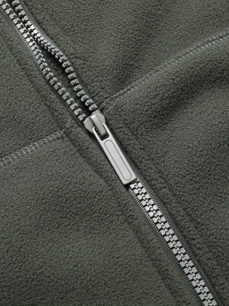 Fleecejacka - Varm - Huva - Fleece med dragkedja - Herrkläder