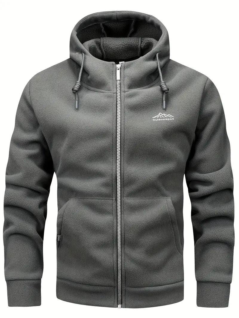 Fleecejacka - Varm - Huva - Fleece med dragkedja - Herrkläder