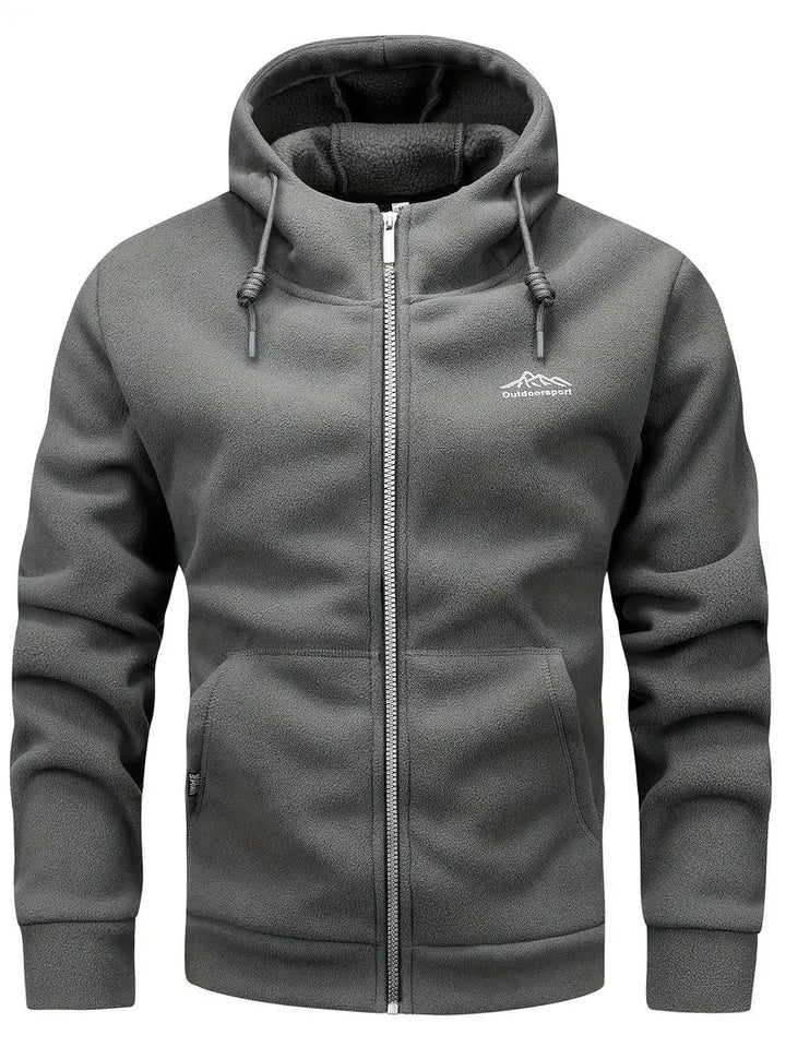 Fleecejacka - Varm - Huva - Fleece med dragkedja - Herrkläder