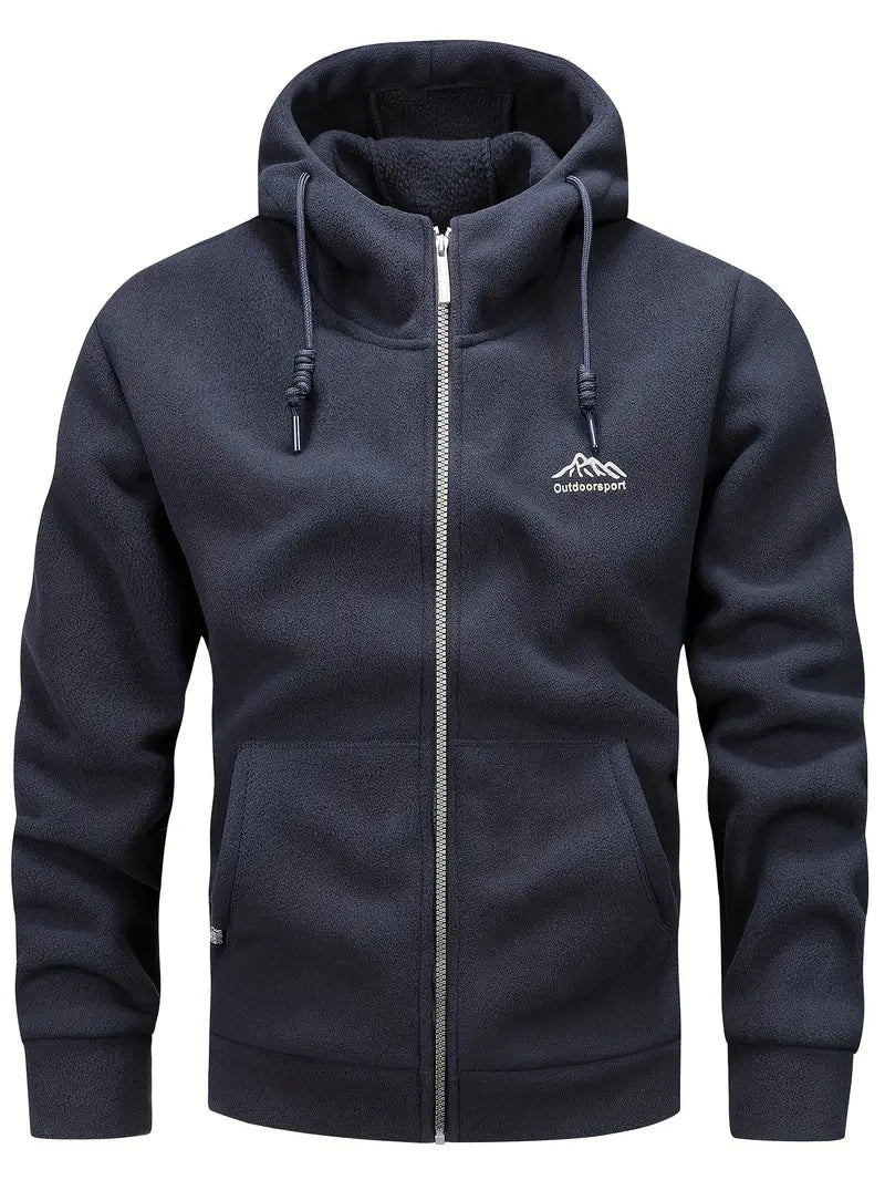 Fleecejacka - Varm - Huva - Fleece med dragkedja - Herrkläder