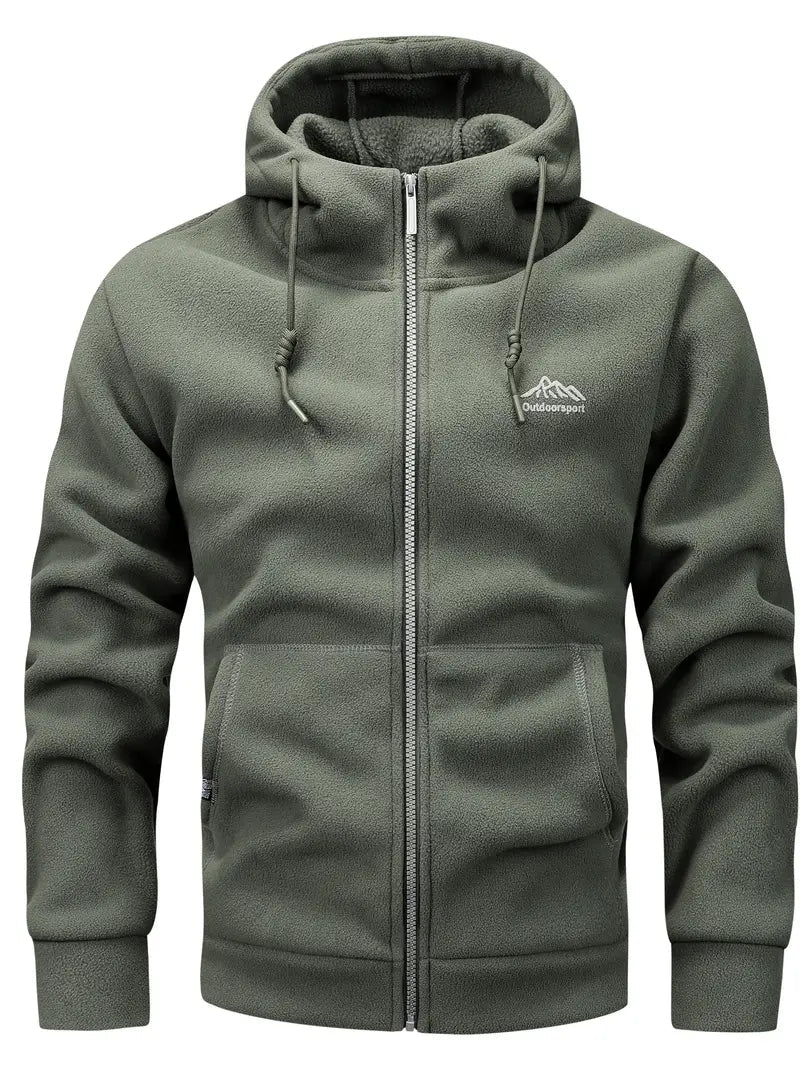 Fleecejacka - Varm - Huva - Fleece med dragkedja - Herrkläder