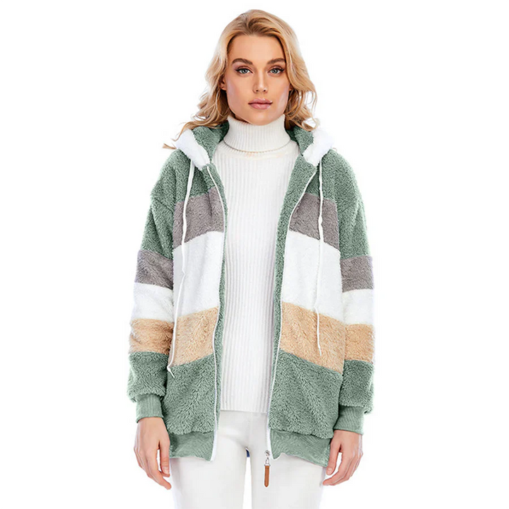 Fleecejacka | Zip-Up | Hooded | Hoodiejacka | Vinterjacka för kvinnor