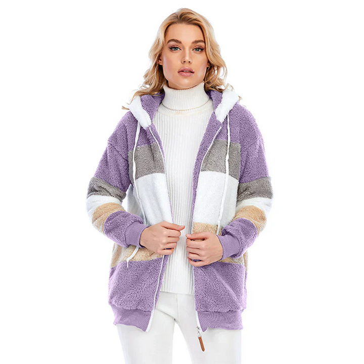 Fleecejacka | Zip-Up | Hooded | Hoodiejacka | Vinterjacka för kvinnor