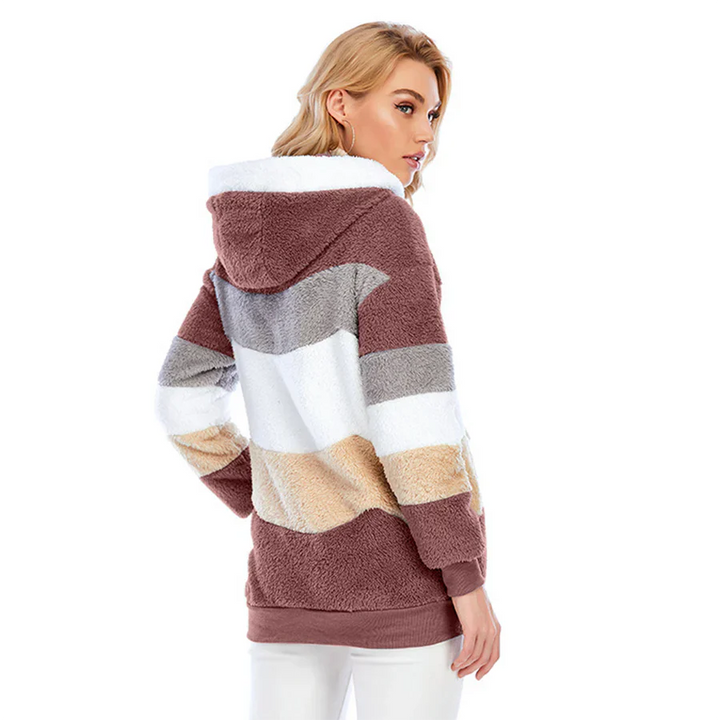 Fleecejacka | Zip-Up | Hooded | Hoodiejacka | Vinterjacka för kvinnor
