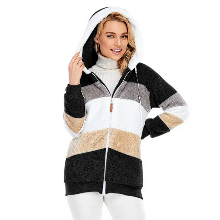Fleecejacka | Zip-Up | Hooded | Hoodiejacka | Vinterjacka för kvinnor