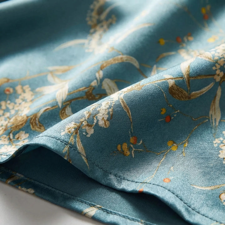 Set med kimono och slipklänning i blommigt tryck – Thelma