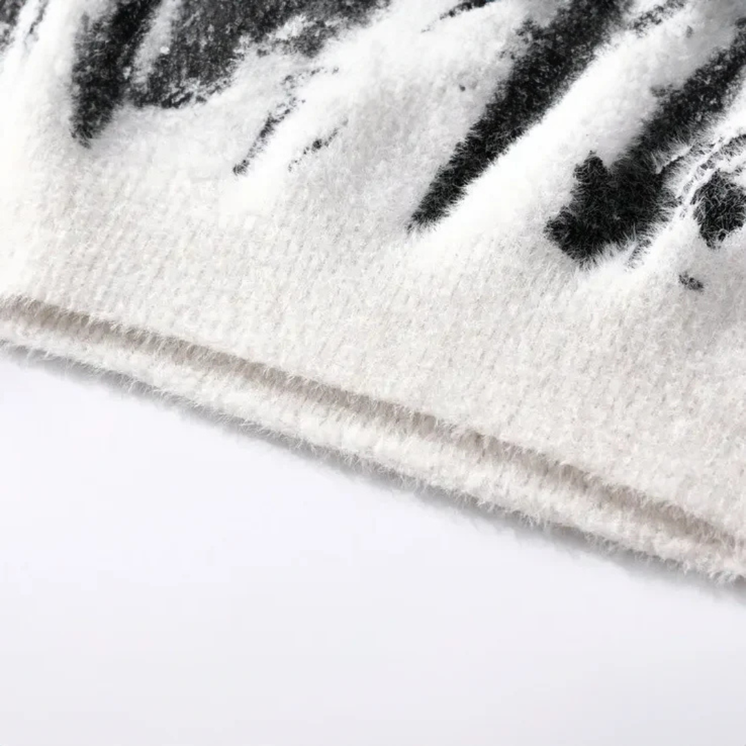 Fluffig tröja - Stickad - Löst sittande Chunky Pullover Sweater - Stickade för kvinnor