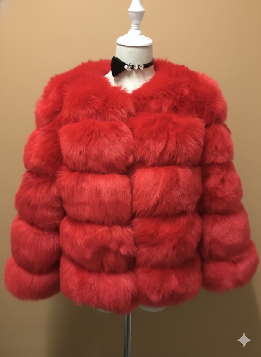Fuskpäls Jacka | Varm | Kort | Fluffig Jacka | Faux Fur Coat Women