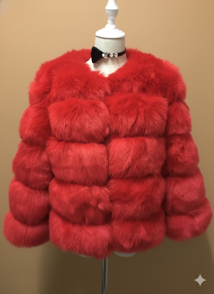 Fuskpäls Jacka | Varm | Kort | Fluffig Jacka | Faux Fur Coat Women
