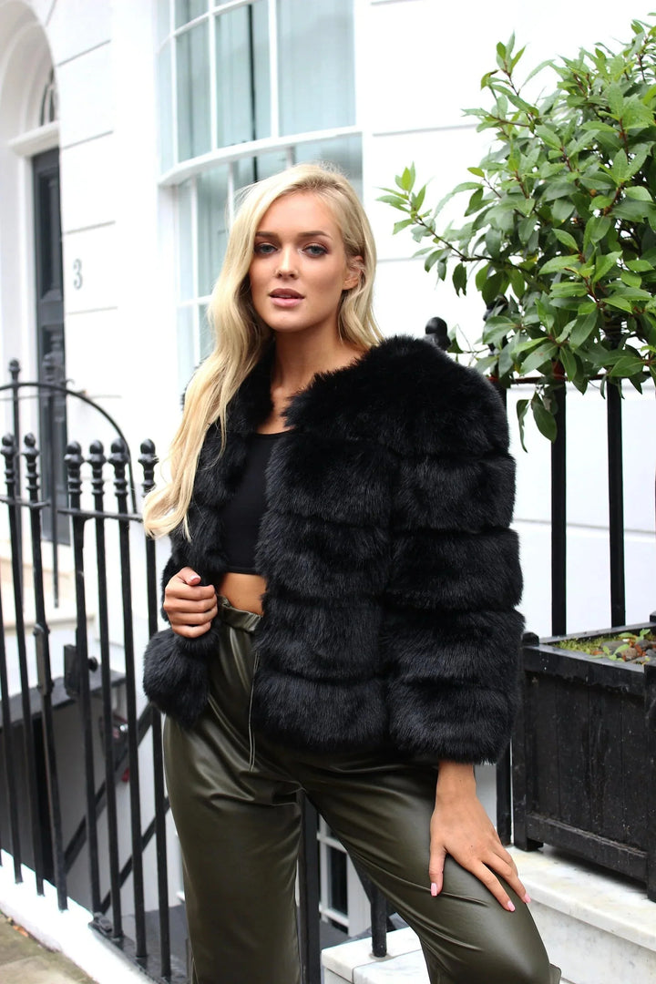 Fuskpäls Jacka | Varm | Kort | Fluffig Jacka | Faux Fur Coat Women