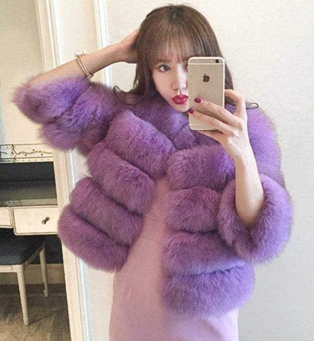 Fuskpäls Jacka | Varm | Kort | Fluffig Jacka | Faux Fur Coat Women
