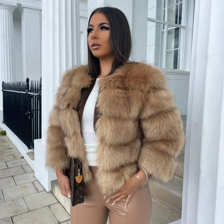 Fuskpäls Jacka | Varm | Kort | Fluffig Jacka | Faux Fur Coat Women