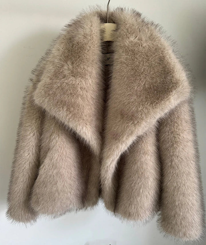 Fuskpälsjacka - Varm fluffig vinterjacka i fuskpäls för kvinnor