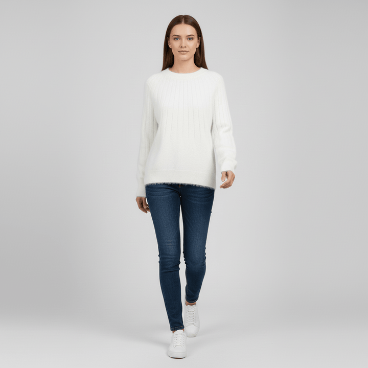 Ribbstickad långärmad tröja - Mayra