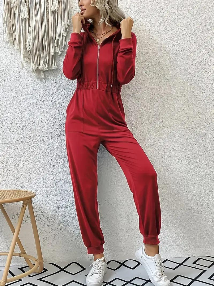 Giana Jumpsuit med dragkedja | Långärmad jumpsuit för kvinnor