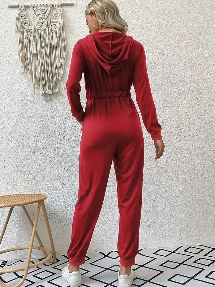 Giana Jumpsuit med dragkedja | Långärmad jumpsuit för kvinnor
