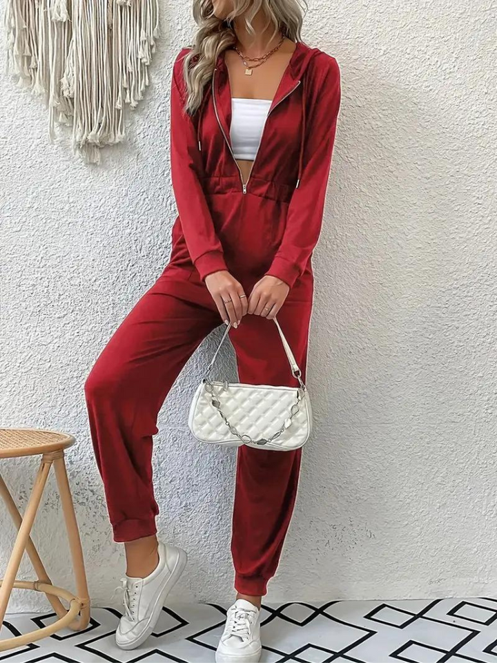 Giana Jumpsuit med dragkedja | Långärmad jumpsuit för kvinnor
