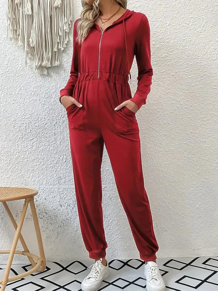 Giana Jumpsuit med dragkedja | Långärmad jumpsuit för kvinnor