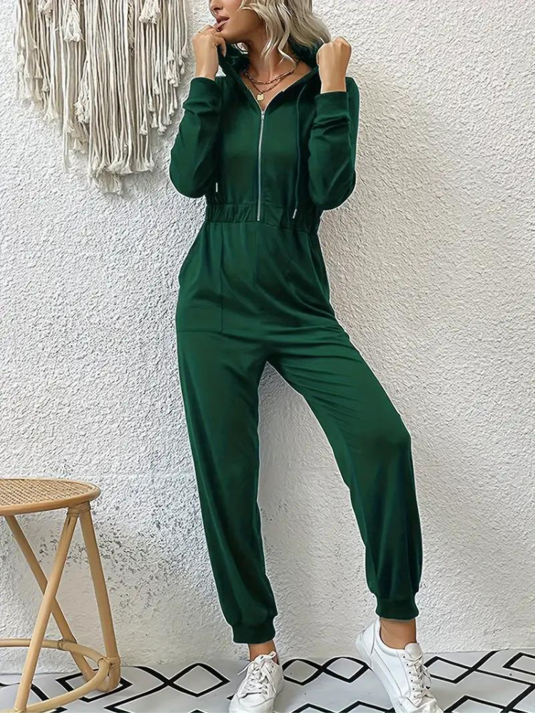Giana Jumpsuit med dragkedja | Långärmad jumpsuit för kvinnor