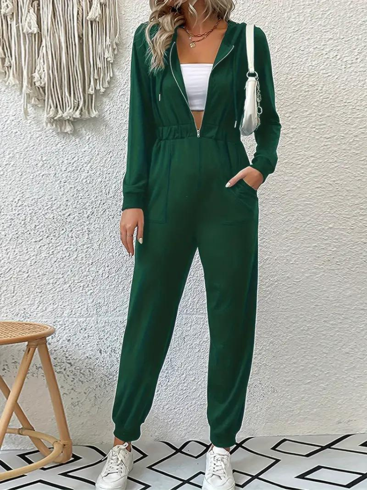 Giana Jumpsuit med dragkedja | Långärmad jumpsuit för kvinnor