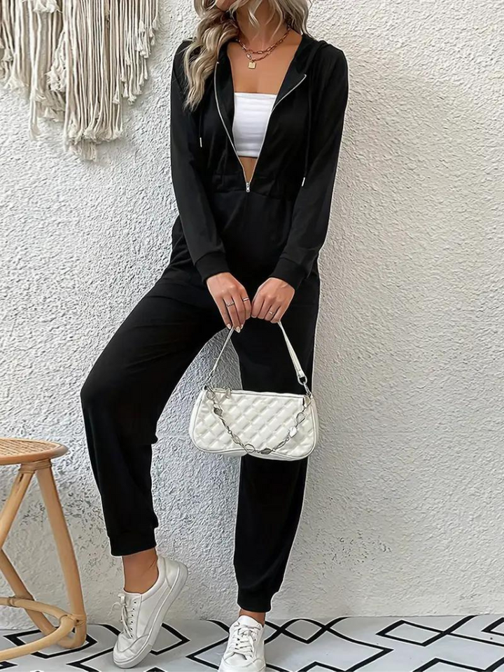 Giana Jumpsuit med dragkedja | Långärmad jumpsuit för kvinnor