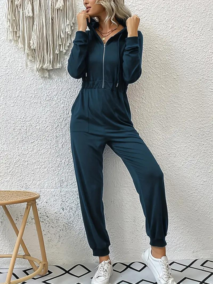 Giana Jumpsuit med dragkedja | Långärmad jumpsuit för kvinnor