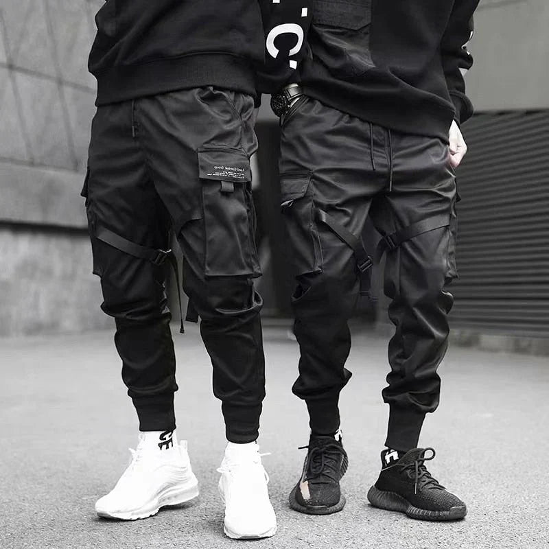 Höstiga multi-pocket hiphop-cargobyxor för herr – Dante
