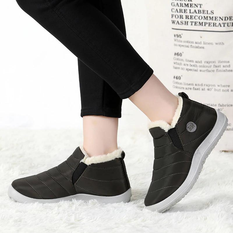 Hallie Vinterstövlar | Varma slip-on-ankelstövlar Snöstövlar för kvinnor