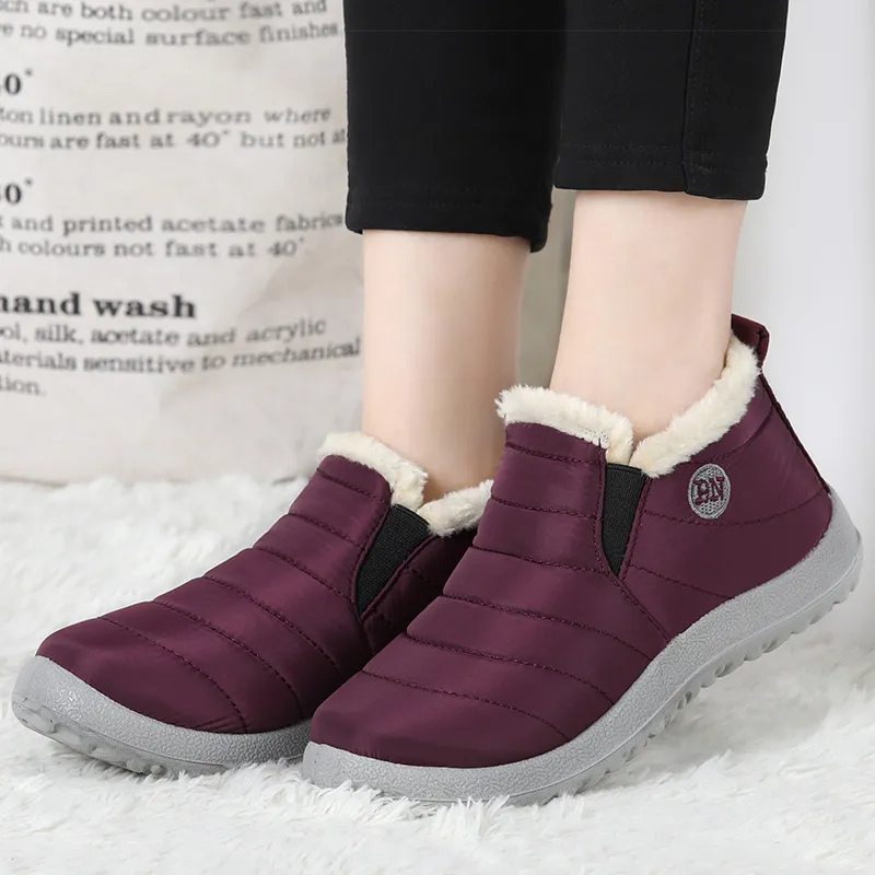 Hallie Vinterstövlar | Varma slip-on-ankelstövlar Snöstövlar för kvinnor