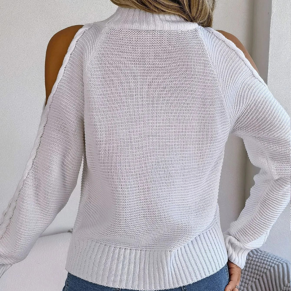 Hazel Tröja | Off-shoulder pullover med polokrage för kvinnor