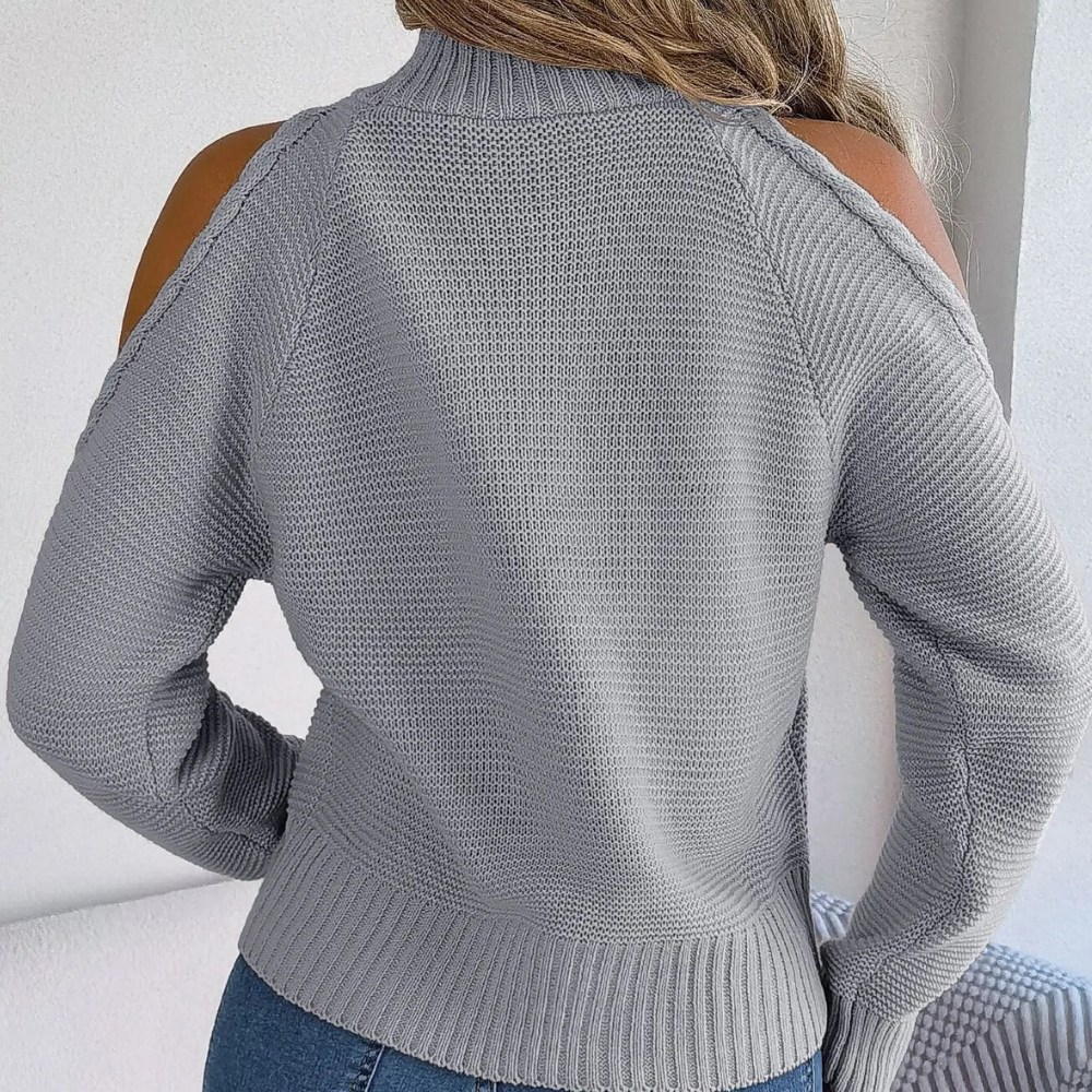 Hazel Tröja | Off-shoulder pullover med polokrage för kvinnor