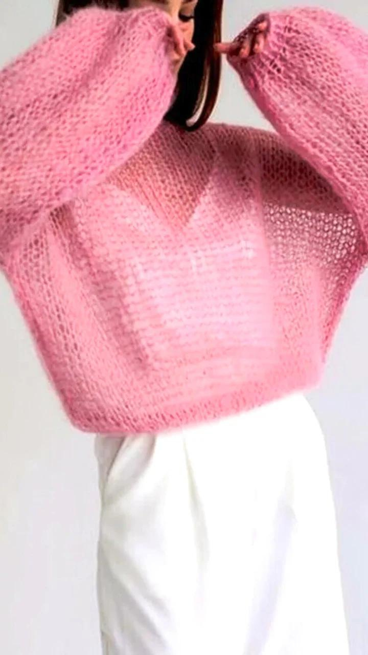 Helga Mesh Stickad Tröja