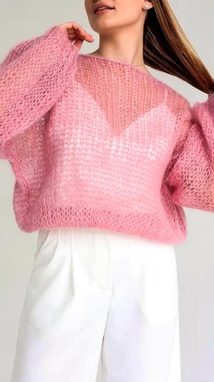Helga Mesh Stickad Tröja