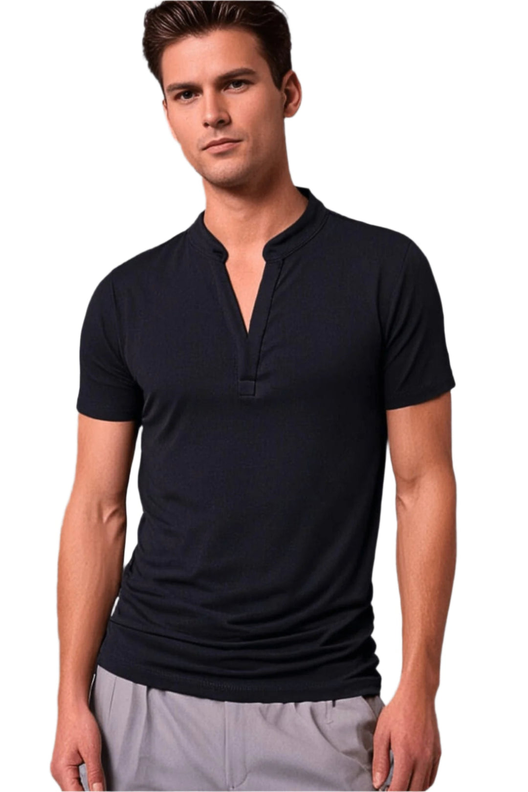 Herr Polo V-hals T-shirt Mjuk Modern Design