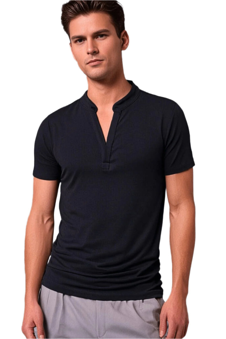 Herr Polo V-hals T-shirt Mjuk Modern Design