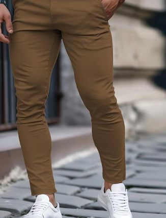 Herr Slim Fit Stretch Jeans med Fickor i Fräscha Färger