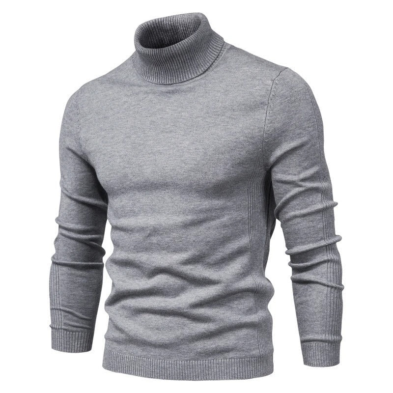 Herr Slim Turtleneck Tröja i Enfärgad Design