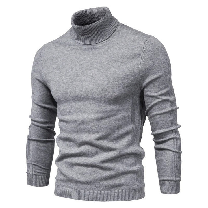 Herr Slim Turtleneck Tröja i Enfärgad Design