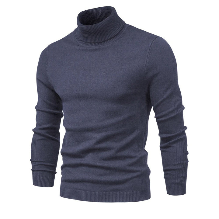 Herr Slim Turtleneck Tröja i Enfärgad Design
