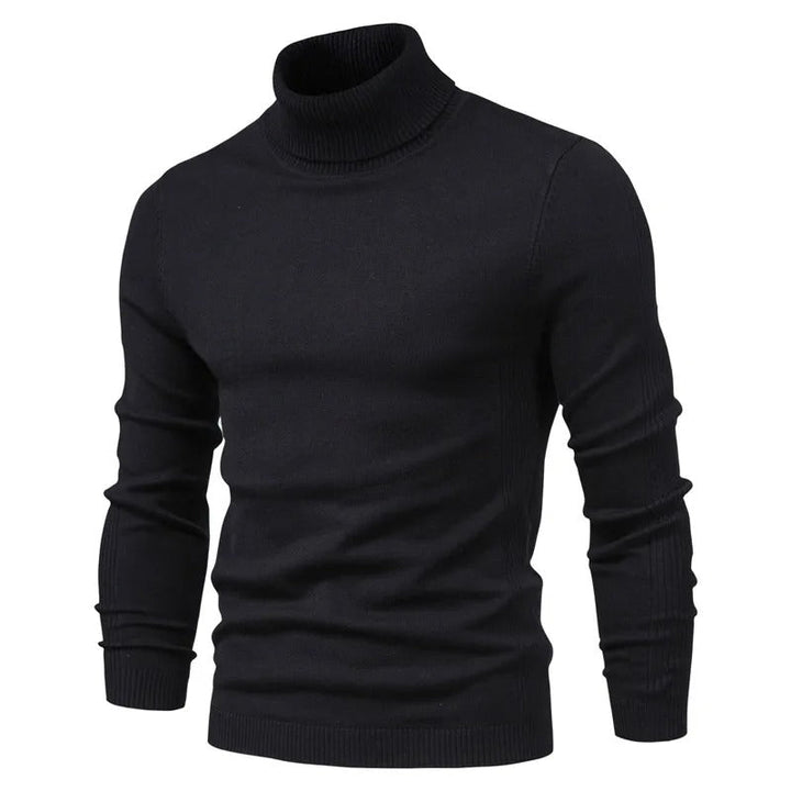 Herr Slim Turtleneck Tröja i Enfärgad Design